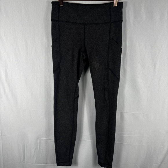 lululemon athletica Pants - Lululemon Speed Tight IV Giant Herringbone Black Gray Leggings With Pockets
